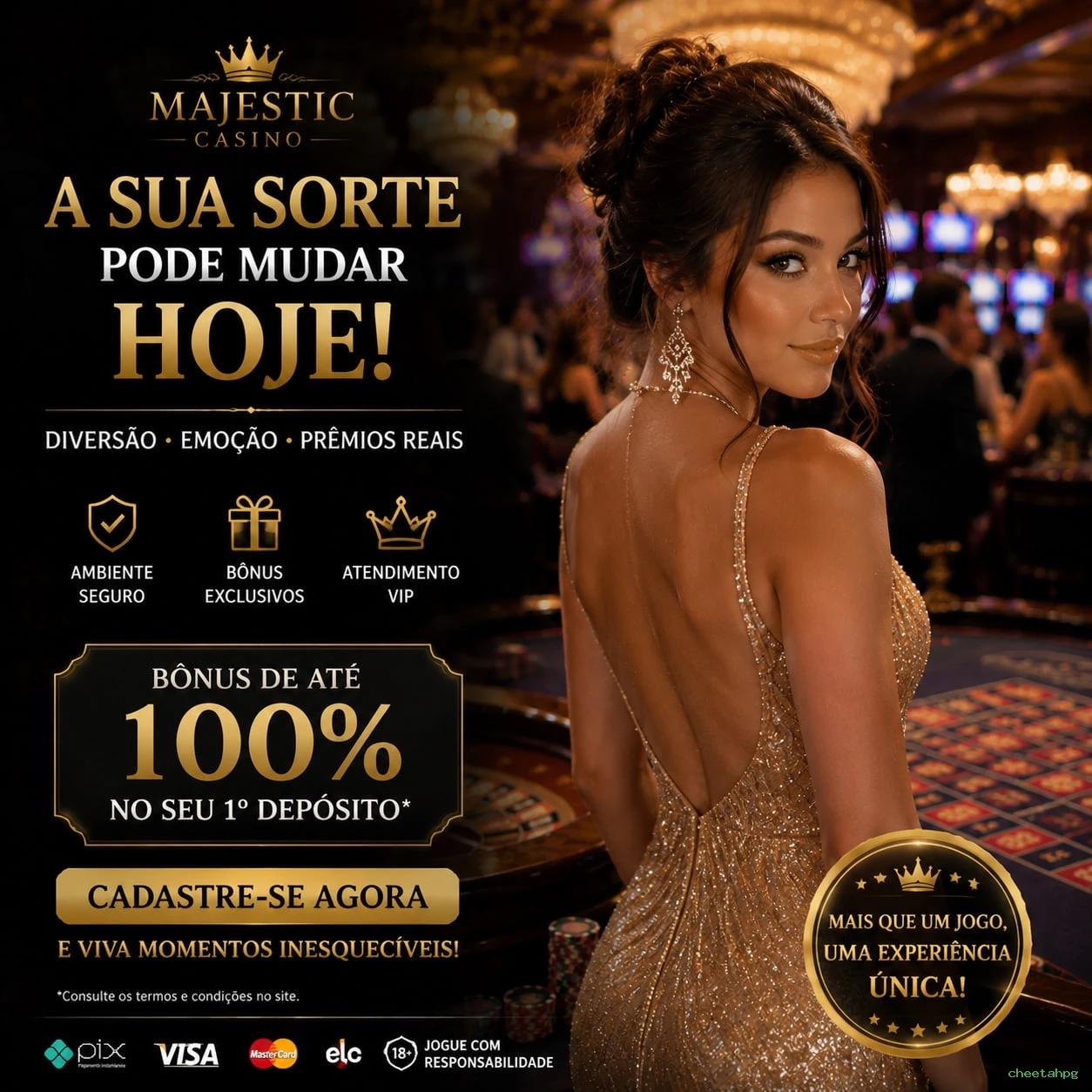 Métodos de pagamento aceitos na cheetahpg